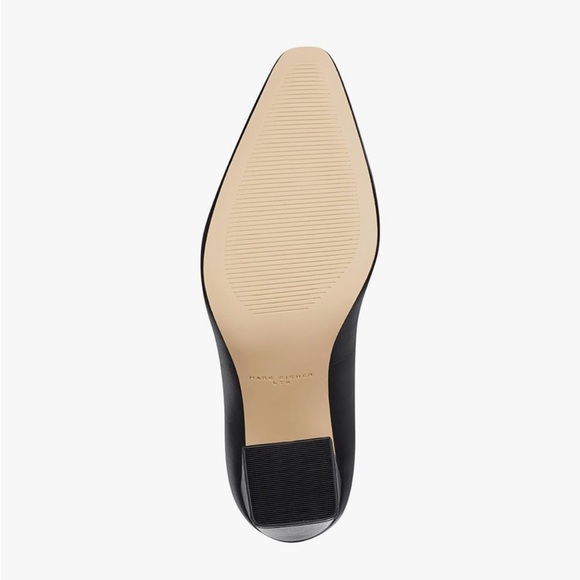 MARC FISHER Women’s Yalina Black LEATHER Pump Chunky Block Heel Shoes Size 9 NEW - Picture 5 of 10